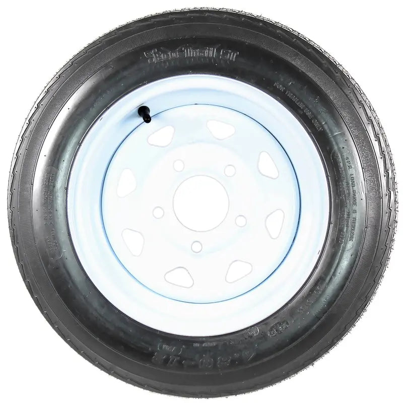 2-Pk Trailer Tire On Rim 480-12 4.80-12 4.80×12 in. LRC 5 Hole White Spoke Wheel