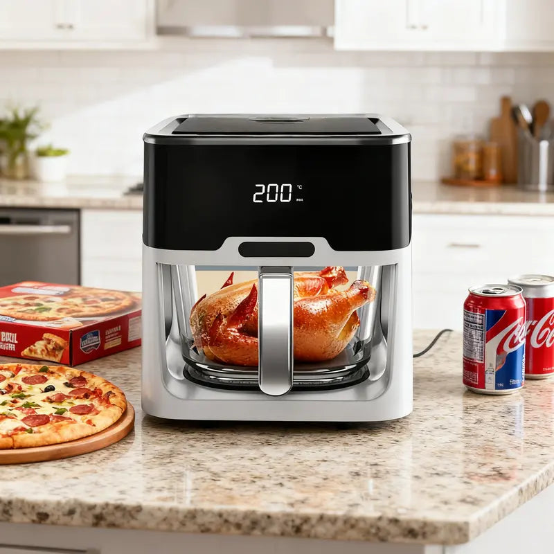 5L Voice-Activated & Touch-Controlled Air Fryer  Sleek White Finish