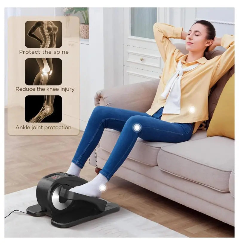 Compact Electric Under-Desk Elliptical Trainer — Fully Assembled Seated Foot Pedal Exerciser