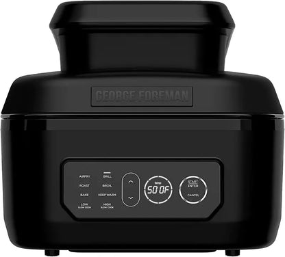 George Foreman Beyond Grill MCAFD800D: 7-in-1 Electric Indoor Grill Featuring Air Fry, Sear, and Smokeless Technology for Versatile Home Cooking