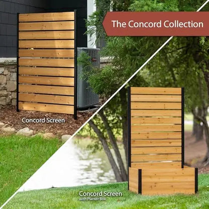 60.5in x 38.625in No-Dig Concord Cedar Privacy Screen  Hide Trash Cans & AC Units | EC18022