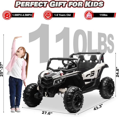 JOYRACER Kids RC Car  4×150W Motors, Shock Absorption, Bluetooth Audio, MP3, LED Headlights