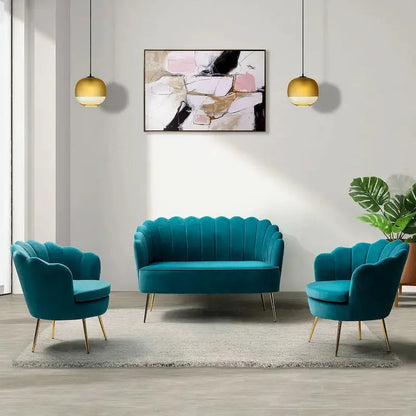 Xabier 3-Piece Living Room Set  52-Inch Modern Sofa and Matching Chairs by HULALA HOME