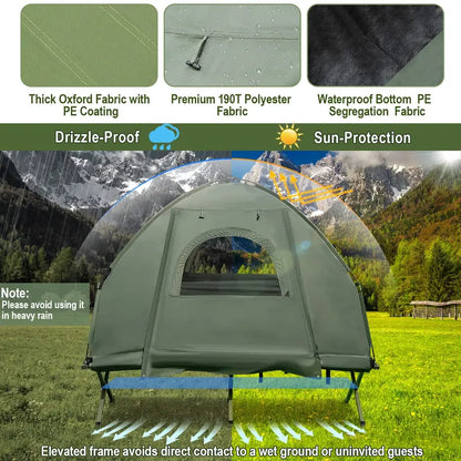 5-in-1 Camping Cot System  Includes Air Mattress, Pillow, Sleeping Bag & Carry Bag