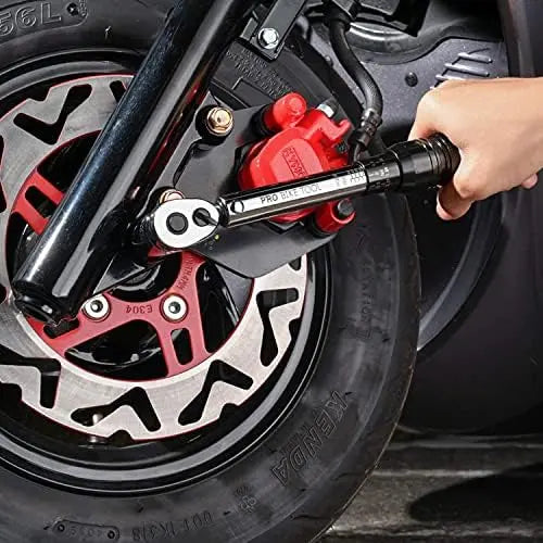 Pro Bike Tool 3/8″ Click Torque Wrench Set 10-60 Nm, Bicycle & Motorcycle Multitool Kit with 1/2″ & 1/4″ Adapters, Extension Bar, Storage Box