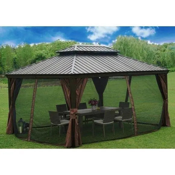 Alexander Aluminum Patio Gazebo  16 ft Wide × 12 ft Deep