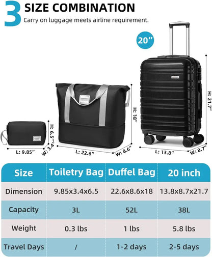 6-Piece Expandable Rolling Luggage Set  Lightweight Hardshell Suitcases with Smooth-Spinning Wheels & Modular Packing Options