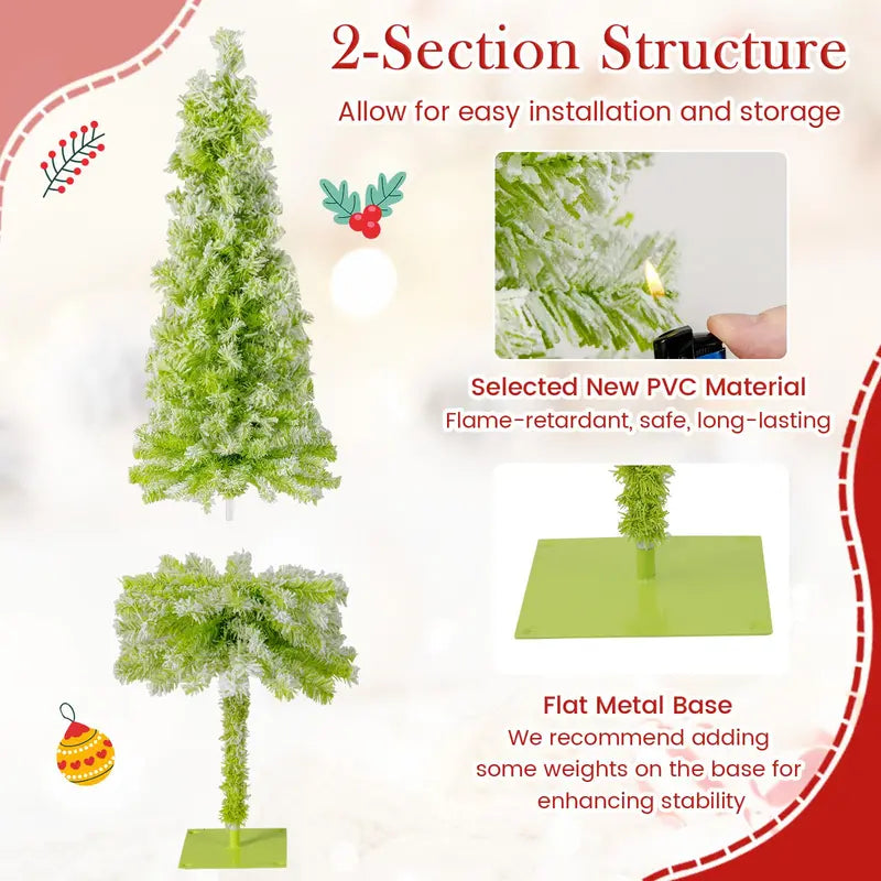 Whimsical Bendable Christmas Tree  5’, 6’, or 7’ Grinch-Themed Flexible Fir Option