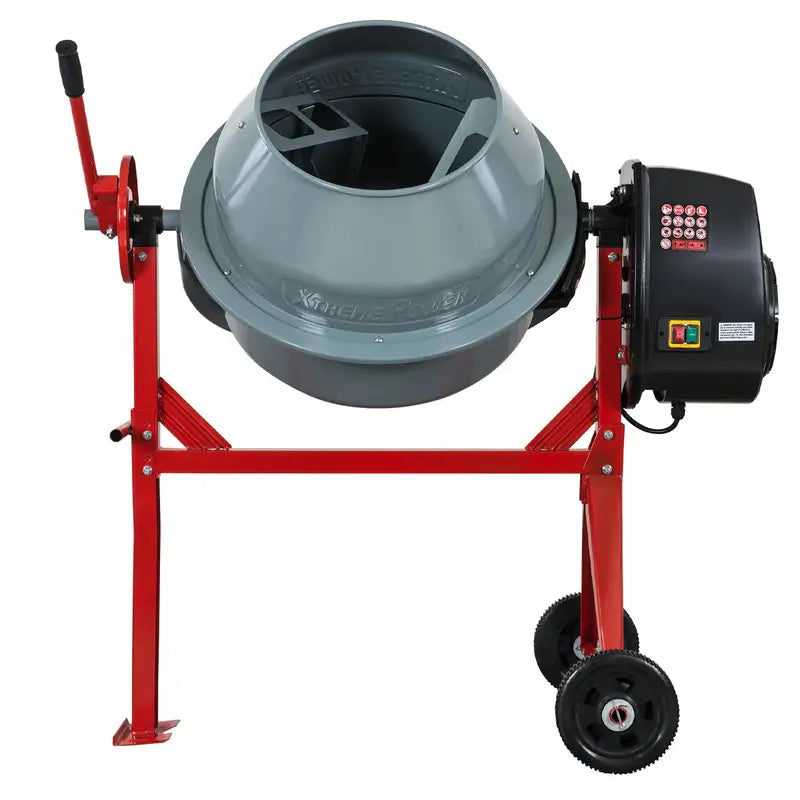 Portable 4-Cubic-Foot Electric Cement Mixer  500W Mortar & Concrete Mixing Tool