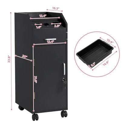 Winado Rolling Salon Storage Cart with Adjustable Shelves and Casters