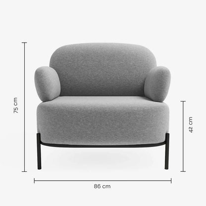Fauteuil en tissu gris foncé
