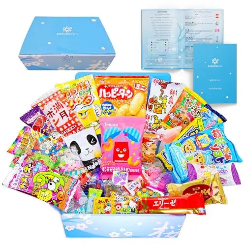 Sakura Box 30-Piece Japanese Snacks & Candy Dagashi Gift Set