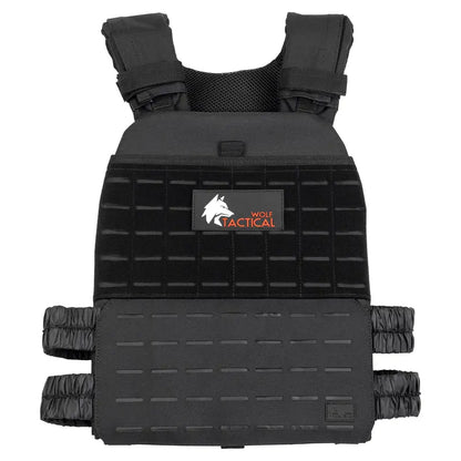Wolf Tactical Adjustable Weighted Vest for Fitness Training, Breathable Design, Customizable Weights, Durable 600D Material, Unisex, Sizes XS-XL