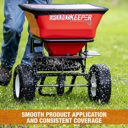 Heavy-Duty Walk-Behind Push Spreader  100 lb Capacity for Salt, Ice Melt & Snow Treatment