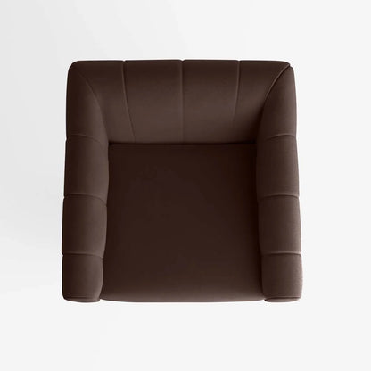 Fauteuil en velours marron