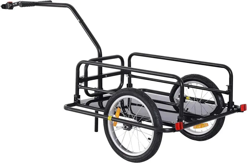 Foldable Bike Cargo Trailer  80-Lb Load Capacity, 16-Inch Wheels, Hitch-Compatible Black Frame