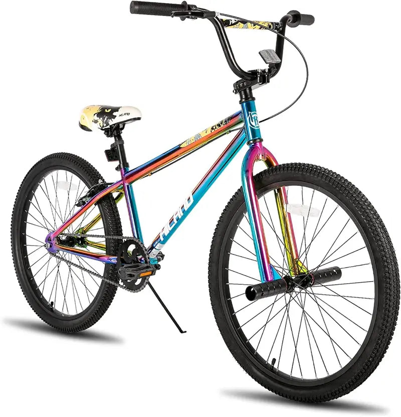 Hiland BMX Bike 24-26″ Hi-Ten Steel Frame, Youth & Adult, 2 Pegs, Multi-Color Options