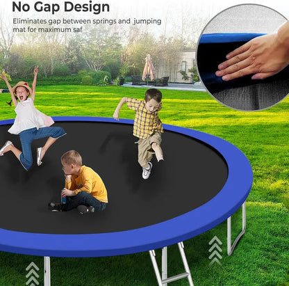 16-Foot Upgraded Trampoline with Enclosure Net and Adjustable Basketball Hoop