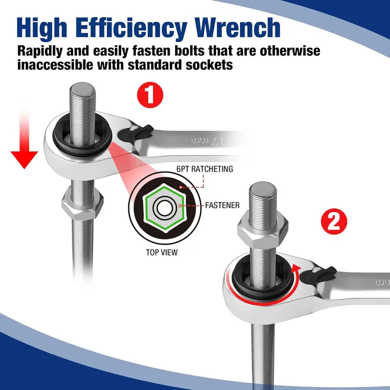 WORKPRO 7-Piece Reversible 3-in-1 Ratchet Wrench Kit