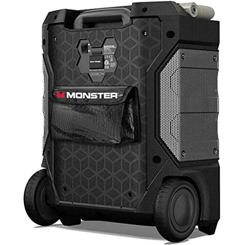 Monster Rockin’ Roller 270 Portable Indoor/Outdoor Wireless Speaker, 200 Watts, Up to 100 Hours Playtime, IPX4 Water Resistant, Qi Charger, Connect to Another TWS Speaker (Slate)