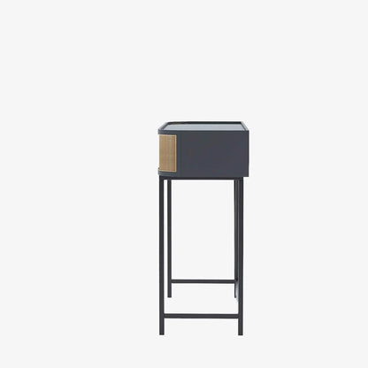Table console noire avec tiroirs rotin tress , Daphn