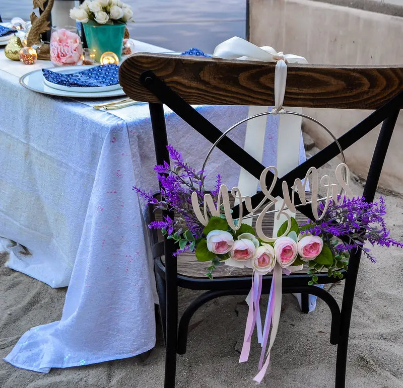Wooden ‘Mr. & Mrs.’ Cut-Out Decor for Weddings