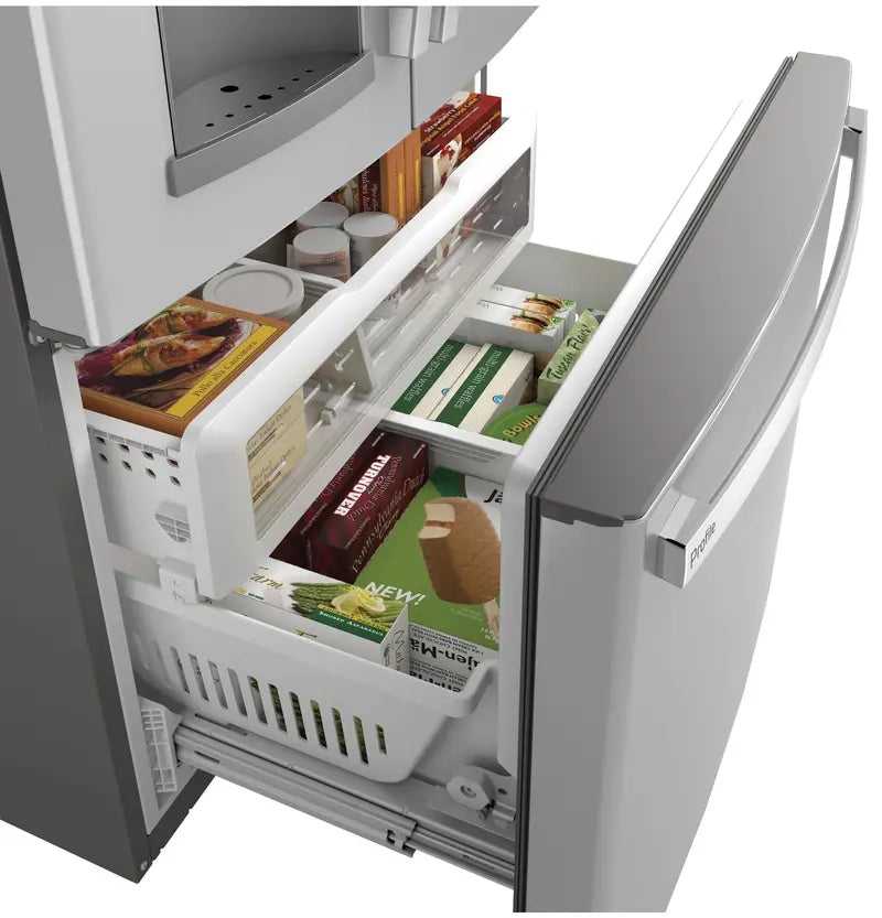 GE Profile ENERGY STAR French-Door Refrigerator  27.7 Cu. Ft with Fingerprint-Resistant Finish & Hands-Free AutoFill Dispenser