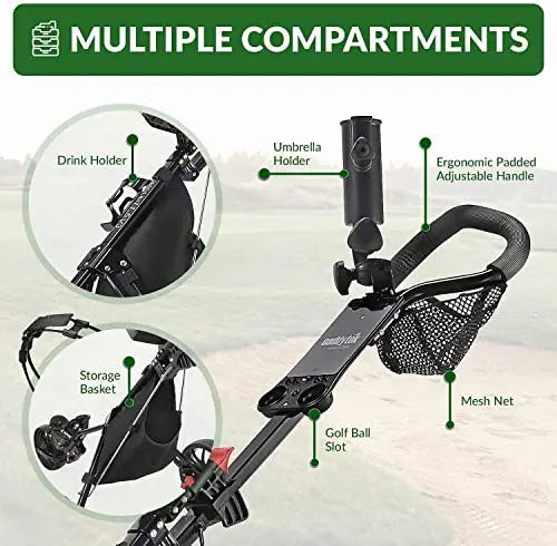 Caddytek CaddyLite 11.5 V3 3 Wheel Golf Push Cart   SuperLite Deluxe, Lightweight