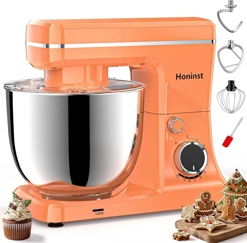 10-Speed Stand Mixer  6-Quart Tilt-Head Model with 8-in-1 Splash Guard and Dishwasher-Safe Attachments