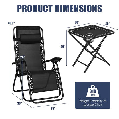 Zero Gravity Recliner Chair Set  Dual Lounge Chairs with Ergonomic Support and Footrests