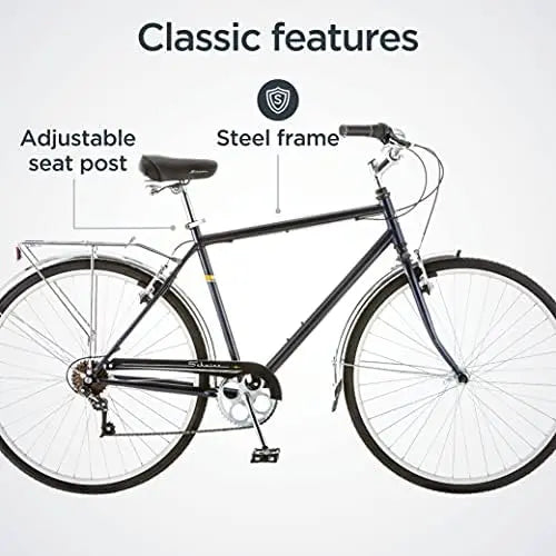 Schwinn Wayfarer Adult Hybrid Bike | 7-Speed, Step-Over/Step-Through, 700C Wheels, Rear Rack