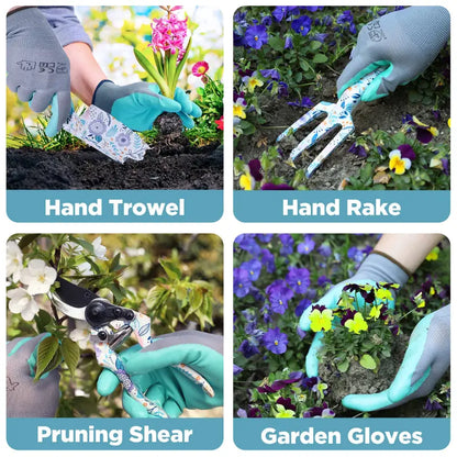 WORKPRO Heavy-Duty 5-Piece Aluminum Gardening Tool Set  Ergonomic Long-Handle Tools