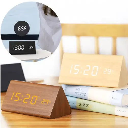 LED Desk Clock with Tap-to-Wake Display and Sound Sensitivity