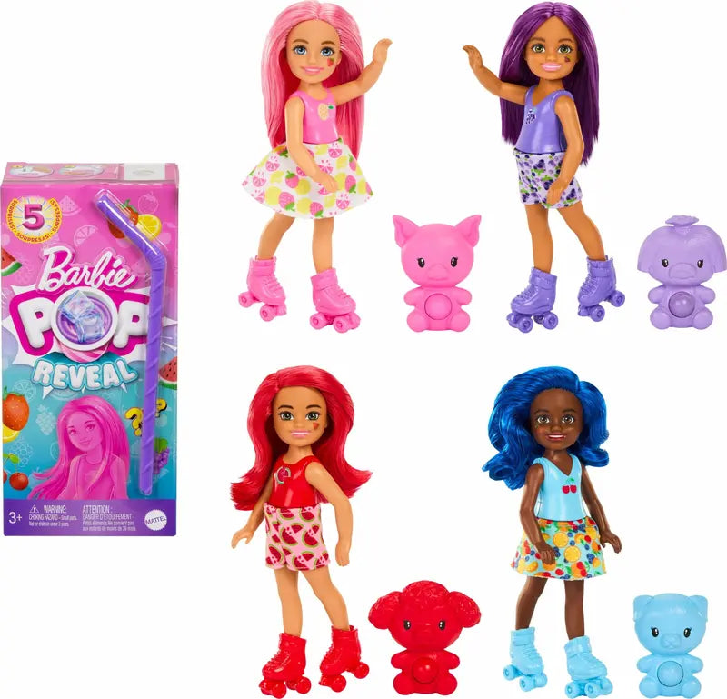 Barbie Pop Reveal Chelsea Doll: Fruit Series with 5 Surprises, Scent & Color Change