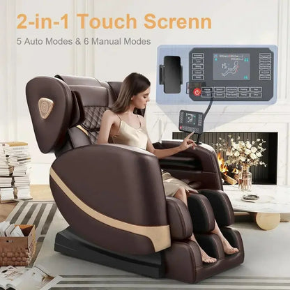 Zero-Gravity Full-Body Massage Chair with 10-Point Roller System and Heated Foot Therapy