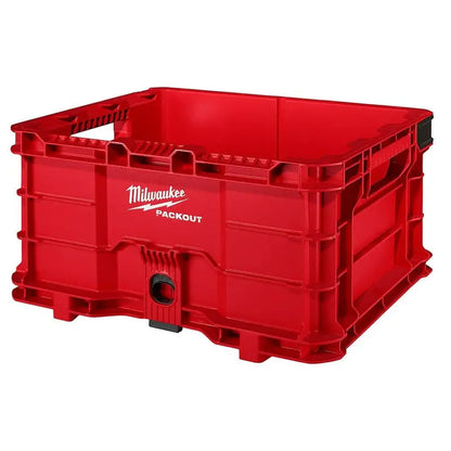 Milwaukee PACKOUT 18.6 in. Tool Storage Crate Bin with Carrying Handles and 50 lbs. Weight Capacity 48-22-8440
