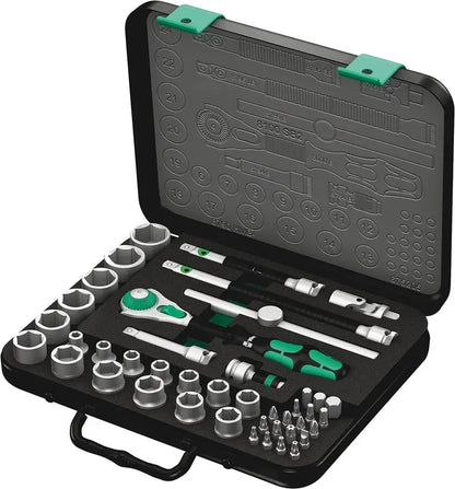 Wiha 43-Piece 3/8″ Metric Ratchet Set  Model 5003594001, Includes Zyklop 8100 SB 2 Tools