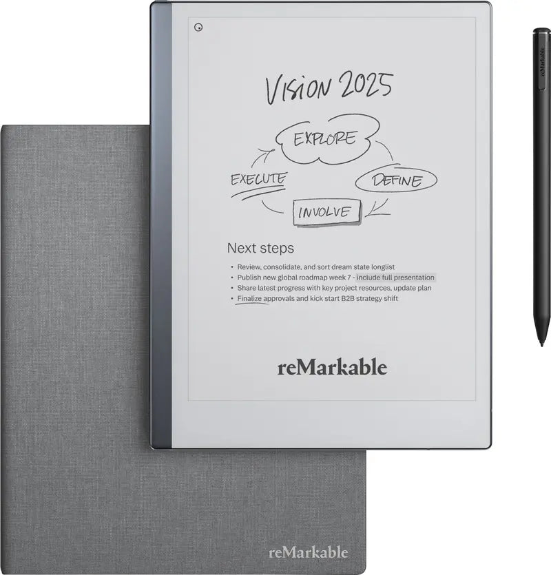 reMarkable 2 Paper Tablet  10.3¡å E-Ink Display with Marker Plus &amp; Polymer Weave Folio (Gray)