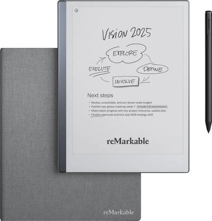 reMarkable 2 Paper Tablet  10.3¡å E-Ink Display with Marker Plus &amp; Polymer Weave Folio (Gray)
