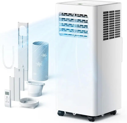 EUHOMY 8000 BTU Portable Air Conditioner  Quiet 3-Mode Operation (Cool/Dry/Fan) for Bedrooms and Apartments up to 350 Sq. Ft.