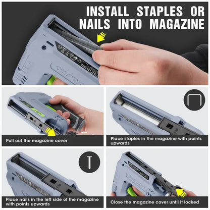 WORKPRO 3.6V Cordless 2-in-1 Staple & Nail Gun  Compact Battery-Powered Fastener Tool