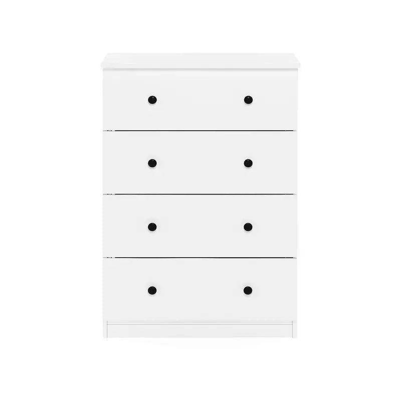 Tidur Simple 4-Drawer White Dresser, Modern Solid Design