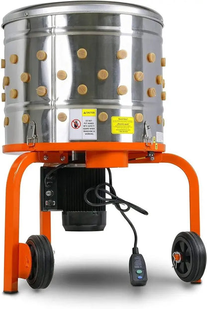 SuperHandy 1HP Electric Chicken Plucker  280 RPM, 92-Finger Drum, Stainless Steel Build