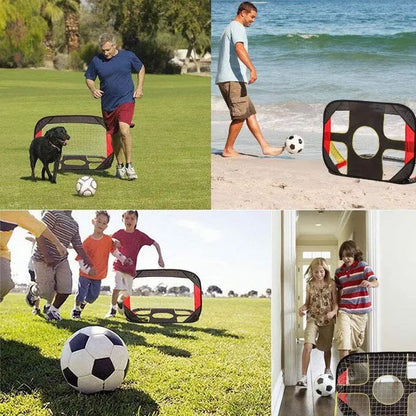 2-in-1 Pop-Up Soccer & Football Goal Net with Carry Bag for Kids