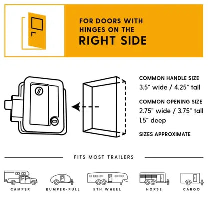 RVLock Compact and Key Fob Keyless Entry Keypad, RV/5th Wheel Lock Accessories