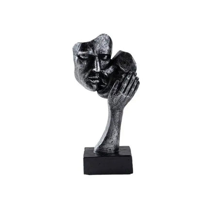 Modern Abstract Kiss Sculpture  Artistic Wall or Shelf Decor