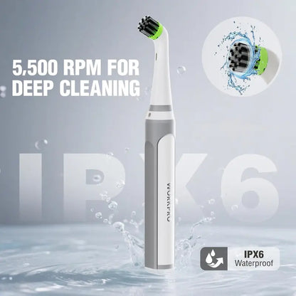 WORKPRO Cordless IPX6-Rated Electric Scrubber  5200 RPM Waterproof Grout & Tile Cleaner