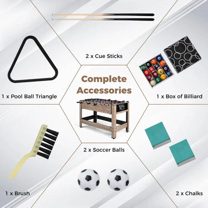 Rotating 2-in-1 Multi-Game Table Combining Foosball and Pool Play