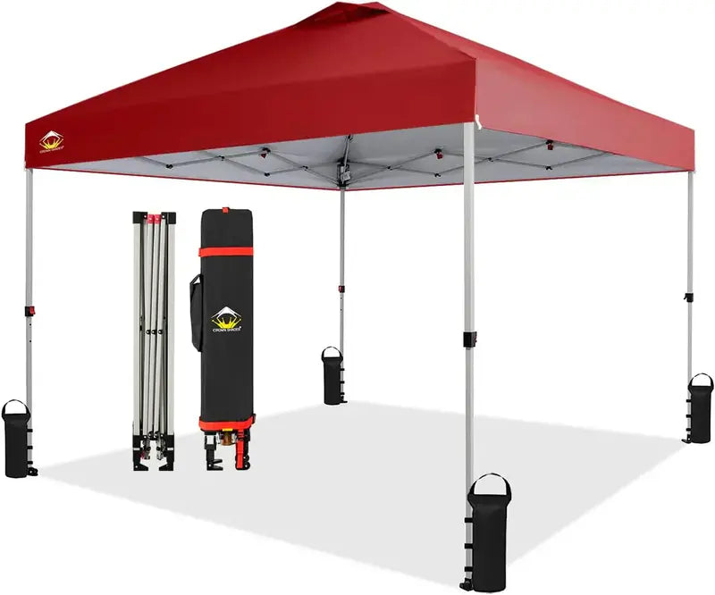 10×10 One-Click Pop-Up Awning  Silver-Coated Sunshade Canopy for Beach, Picnic & Outdoor Events