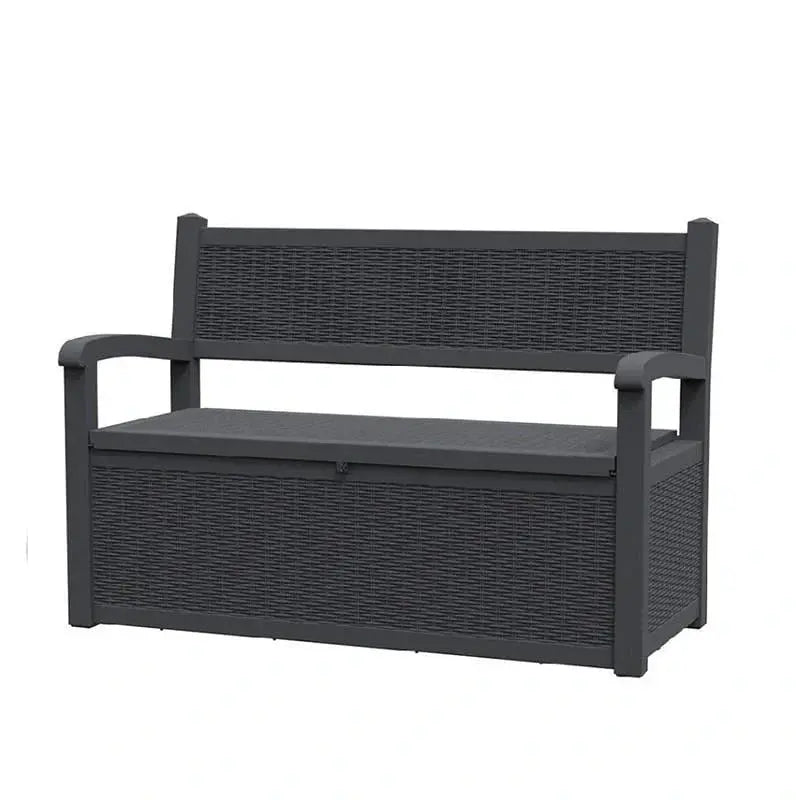 All-Weather Rattan-Look Storage Bench  Lockable Hidden Compartment, 500 lb Capacity